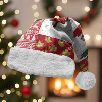 Canada Christmas Santa Hat Maple Leaves Patchwork Style - Wonder Print Shop