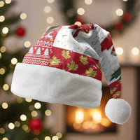 Canada Christmas Santa Hat Maple Leaves Patchwork Style - Wonder Print Shop