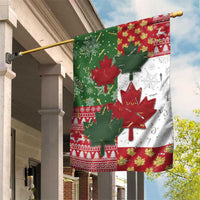 Canada Christmas Garden Flag Maple Leaves Patchwork Style - Wonder Print Shop
