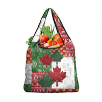 Canada Christmas Grocery Bag Maple Leaves Patchwork Style - Wonder Print Shop