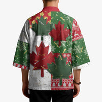 Canada Christmas Kimono Maple Leaves Patchwork Style - Wonder Print Shop