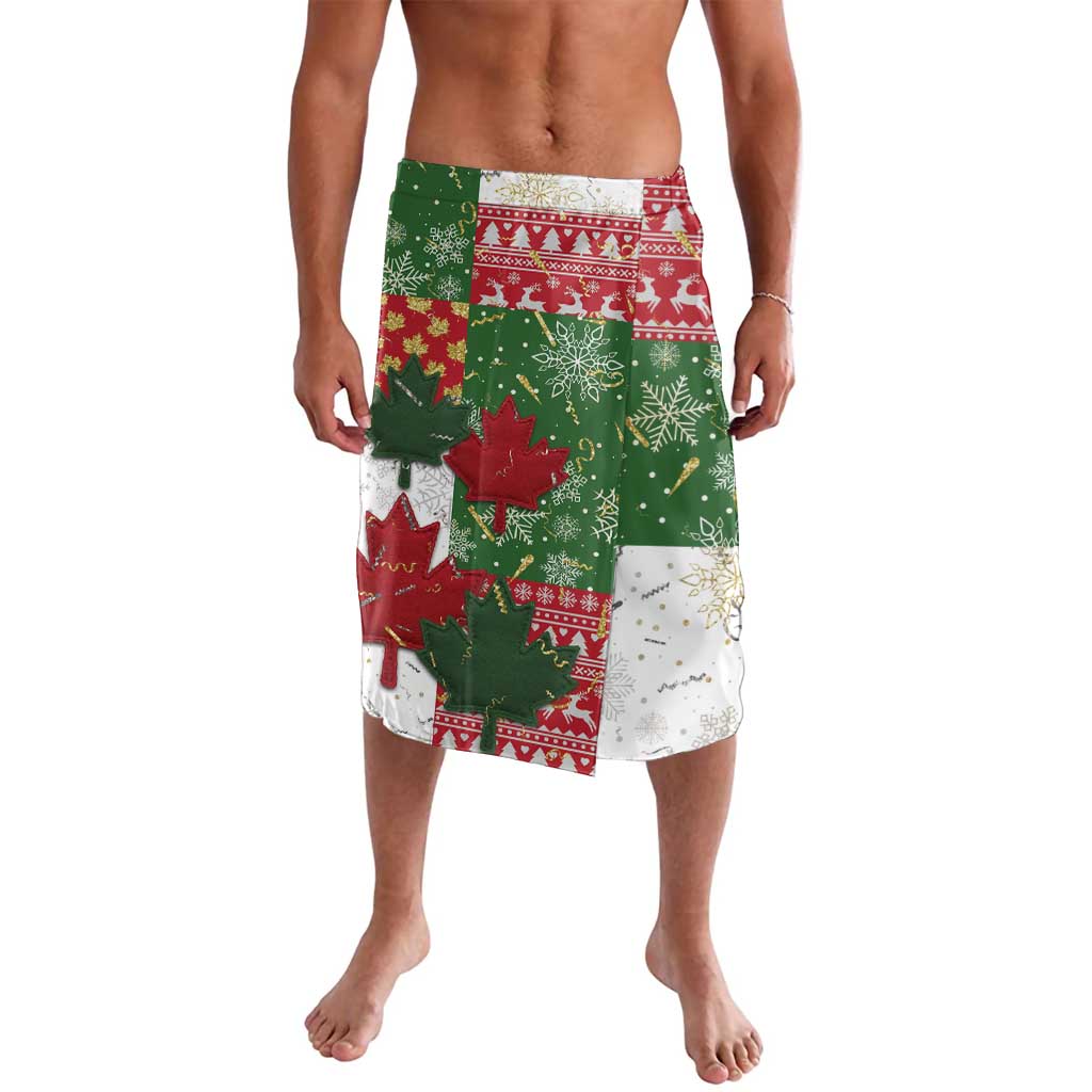 Canada Christmas Lavalava Maple Leaves Patchwork Style - Wonder Print Shop