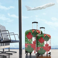 Canada Christmas Luggage Cover Maple Leaves Patchwork Style - Wonder Print Shop