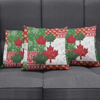 Canada Christmas Pillow Cover Maple Leaves Patchwork Style - Wonder Print Shop