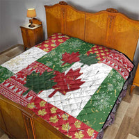 Canada Christmas Quilt Maple Leaves Patchwork Style - Wonder Print Shop