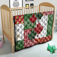 Canada Christmas Quilt Maple Leaves Patchwork Style - Wonder Print Shop