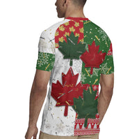 Canada Christmas Rugby Jersey Maple Leaves Patchwork Style - Wonder Print Shop