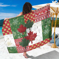 Canada Christmas Sarong Maple Leaves Patchwork Style - Wonder Print Shop