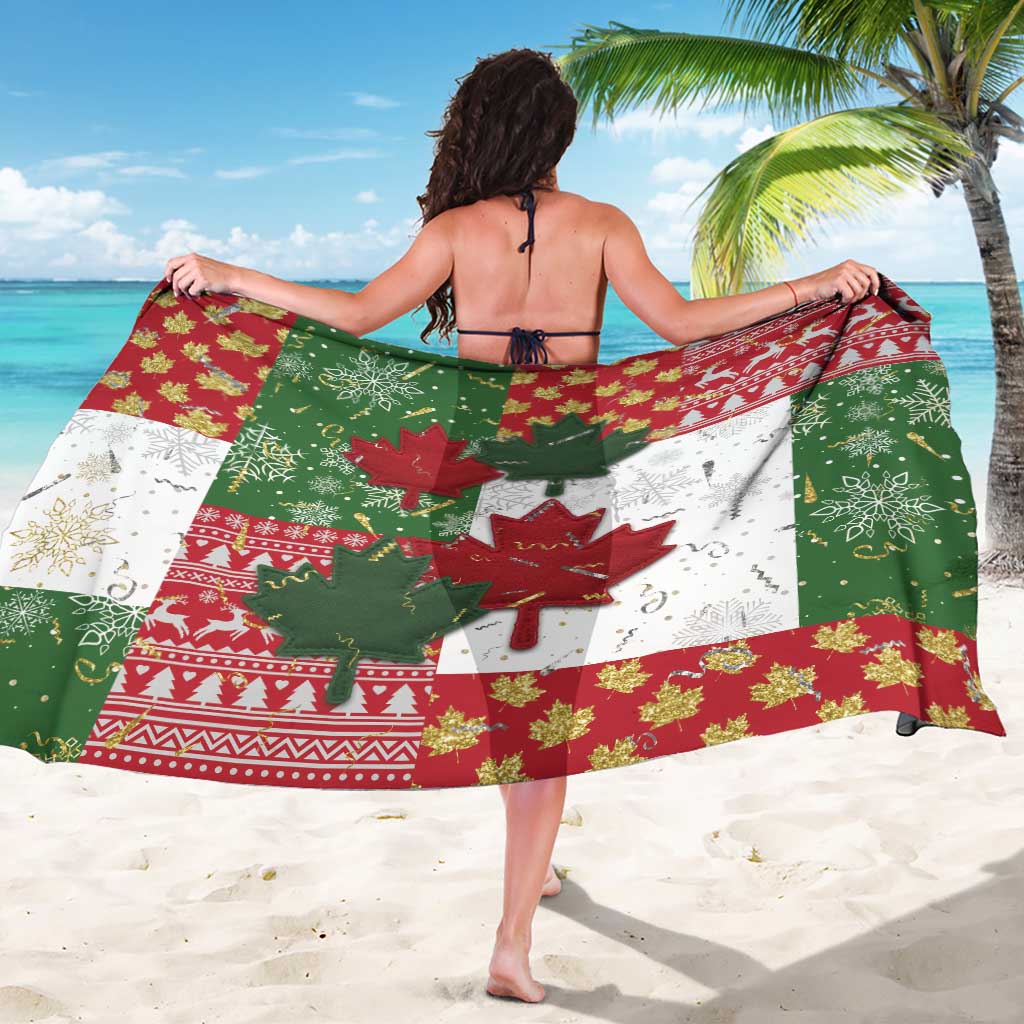 Canada Christmas Sarong Maple Leaves Patchwork Style - Wonder Print Shop