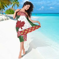Canada Christmas Sarong Maple Leaves Patchwork Style - Wonder Print Shop