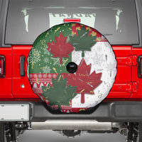 Canada Christmas Spare Tire Cover Maple Leaves Patchwork Style - Wonder Print Shop