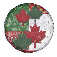 Canada Christmas Spare Tire Cover Maple Leaves Patchwork Style - Wonder Print Shop