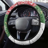 Canada Christmas Steering Wheel Cover Maple Leaves Patchwork Style - Wonder Print Shop