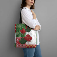 Canada Christmas Tote Bag Maple Leaves Patchwork Style - Wonder Print Shop
