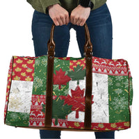 Canada Christmas Travel Bag Maple Leaves Patchwork Style - Wonder Print Shop