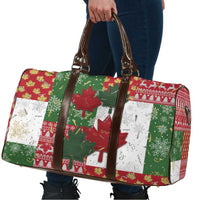 Canada Christmas Travel Bag Maple Leaves Patchwork Style - Wonder Print Shop