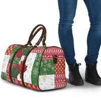 Canada Christmas Travel Bag Maple Leaves Patchwork Style - Wonder Print Shop