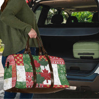 Canada Christmas Travel Bag Maple Leaves Patchwork Style - Wonder Print Shop