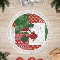 Canada Christmas Tree Skirt Maple Leaves Patchwork Style - Wonder Print Shop