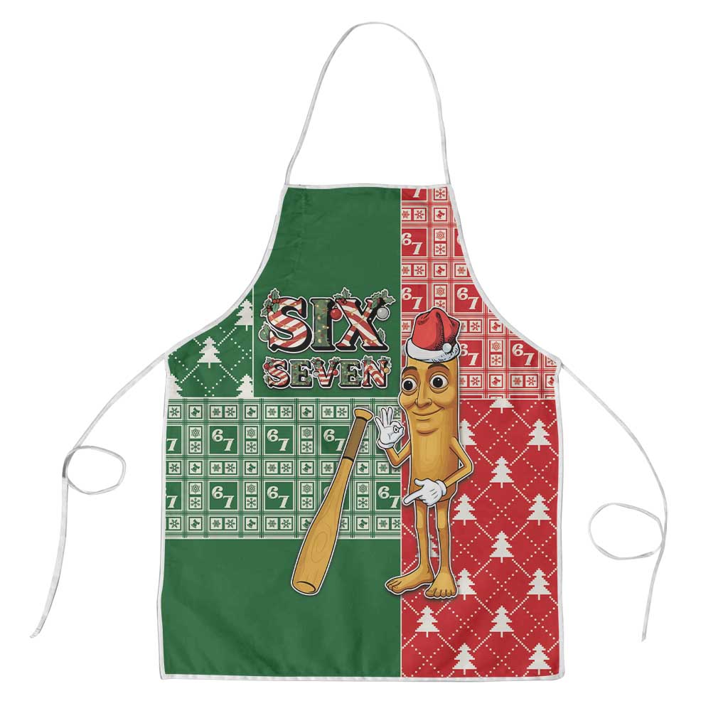 Six Seven Christmas Apron Funny Tung Tung Tung Sahur - Wonder Print Shop