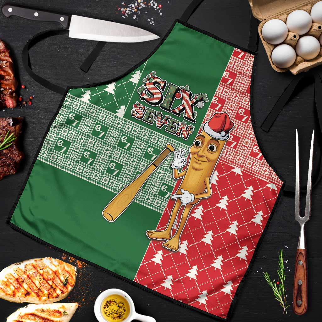 Six Seven Christmas Apron Funny Tung Tung Tung Sahur - Wonder Print Shop