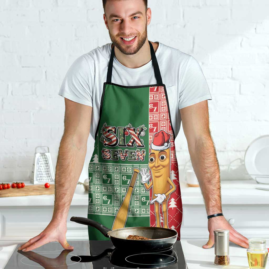 Six Seven Christmas Apron Funny Tung Tung Tung Sahur - Wonder Print Shop