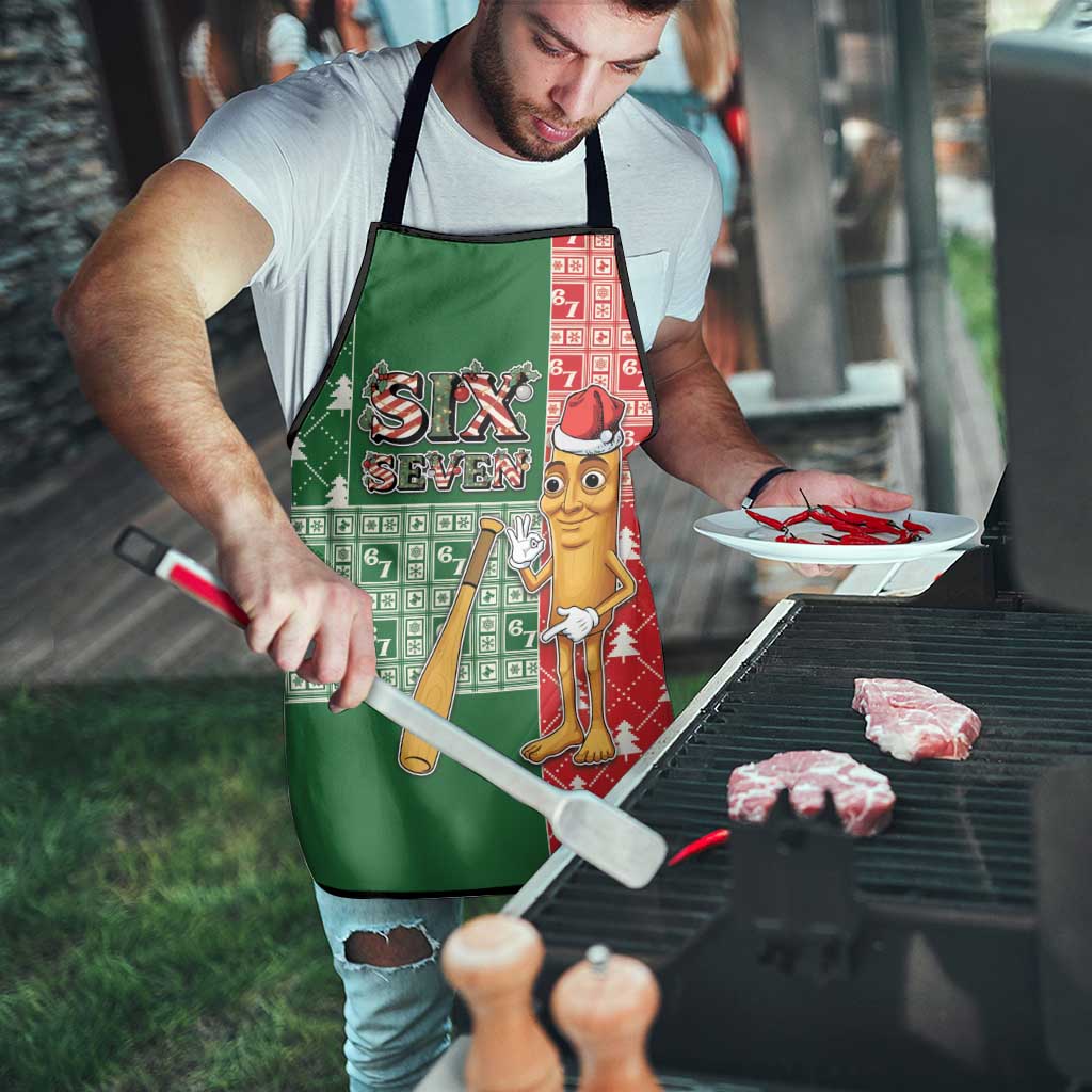 Six Seven Christmas Apron Funny Tung Tung Tung Sahur - Wonder Print Shop