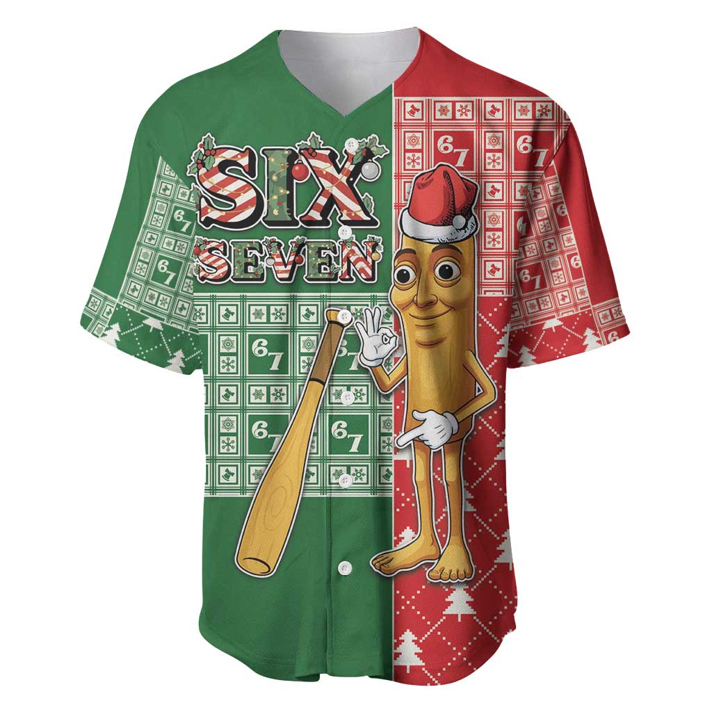 Six Seven Christmas Baseball Jersey Funny Tung Tung Tung Sahur - Wonder Print Shop