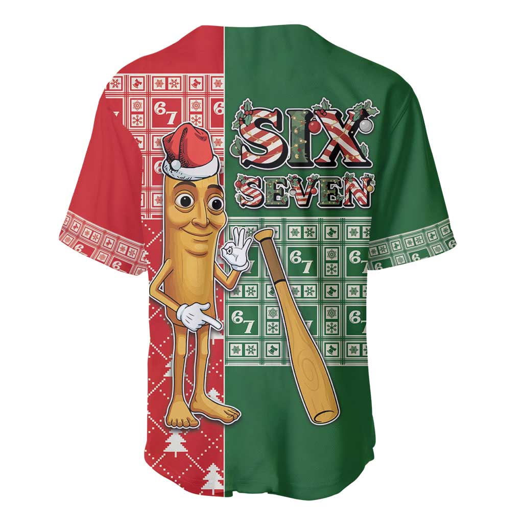 Six Seven Christmas Baseball Jersey Funny Tung Tung Tung Sahur - Wonder Print Shop
