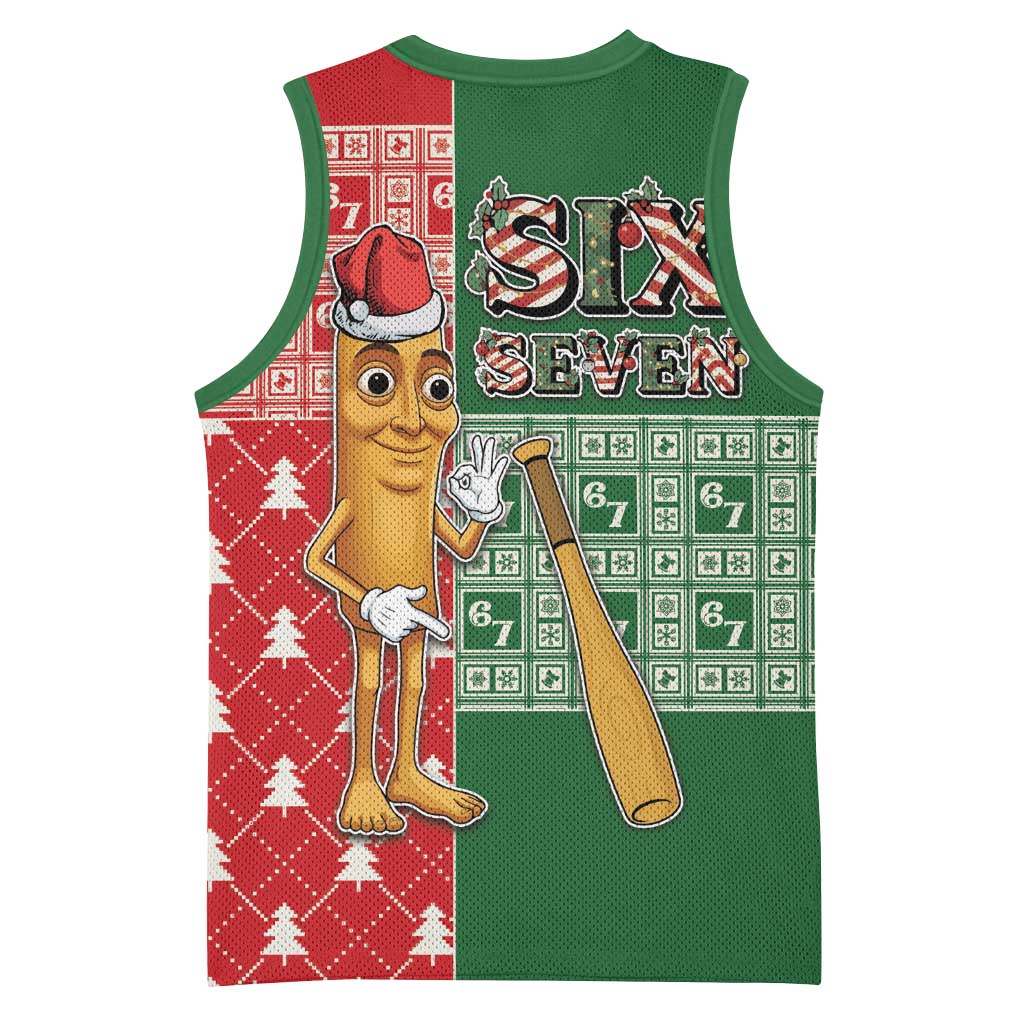 Six Seven Christmas Basketball Jersey Funny Tung Tung Tung Sahur - Wonder Print Shop