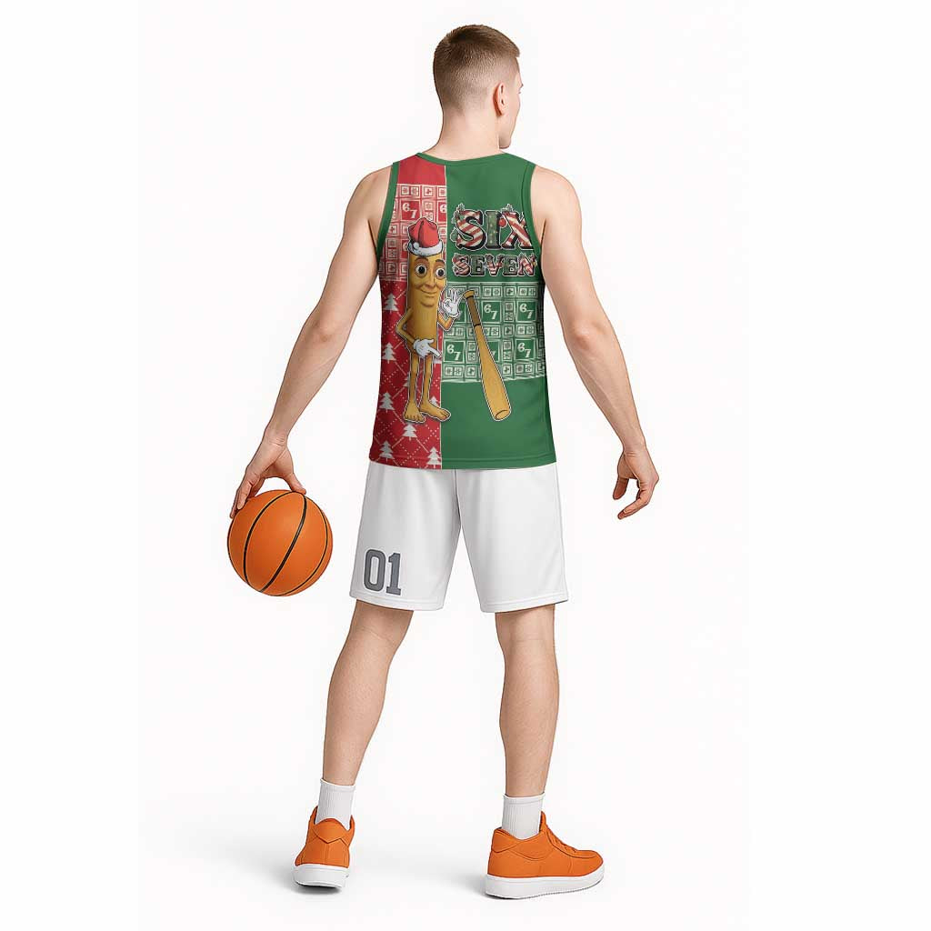 Six Seven Christmas Basketball Jersey Funny Tung Tung Tung Sahur - Wonder Print Shop