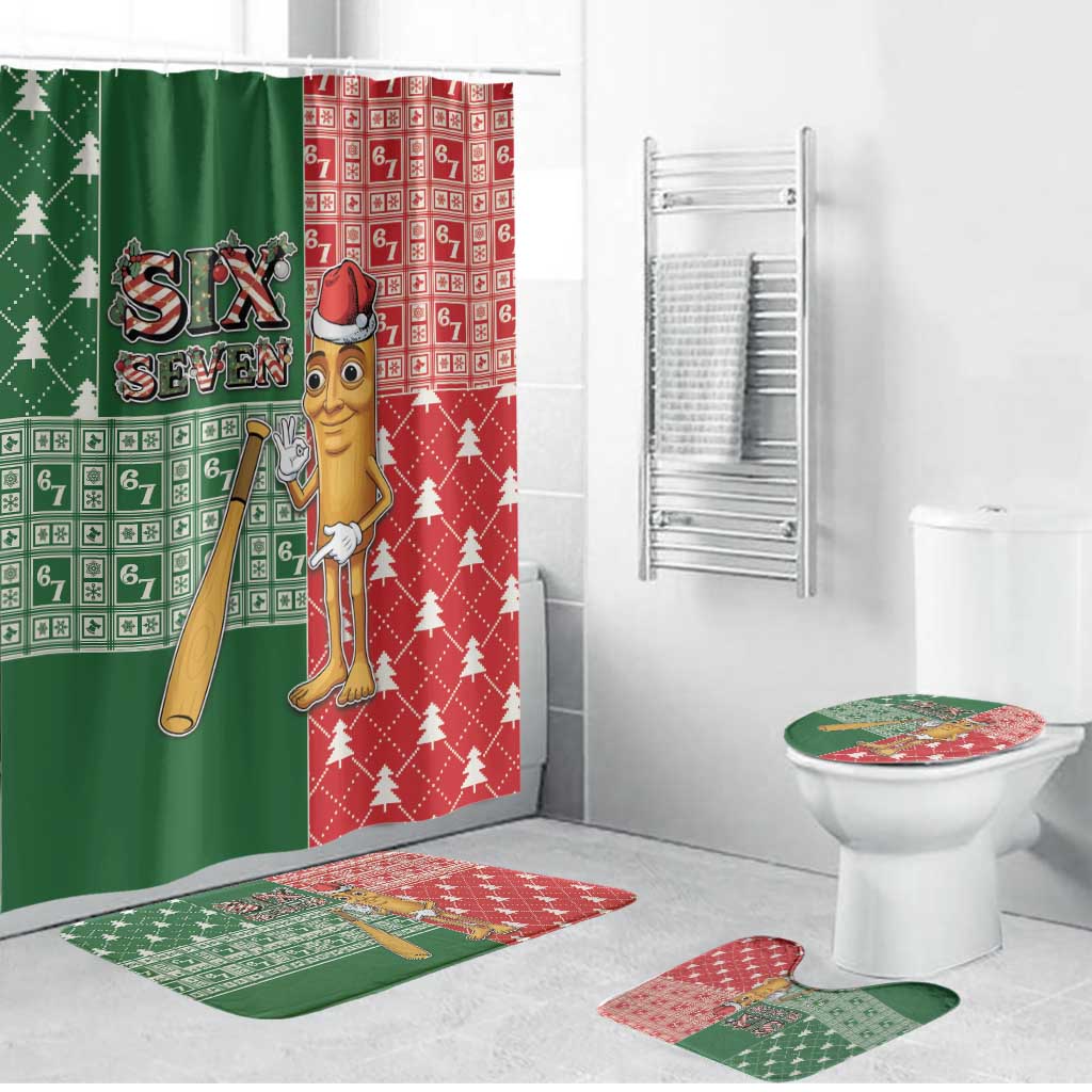 Six Seven Christmas Bathroom Set Funny Tung Tung Tung Sahur - Wonder Print Shop