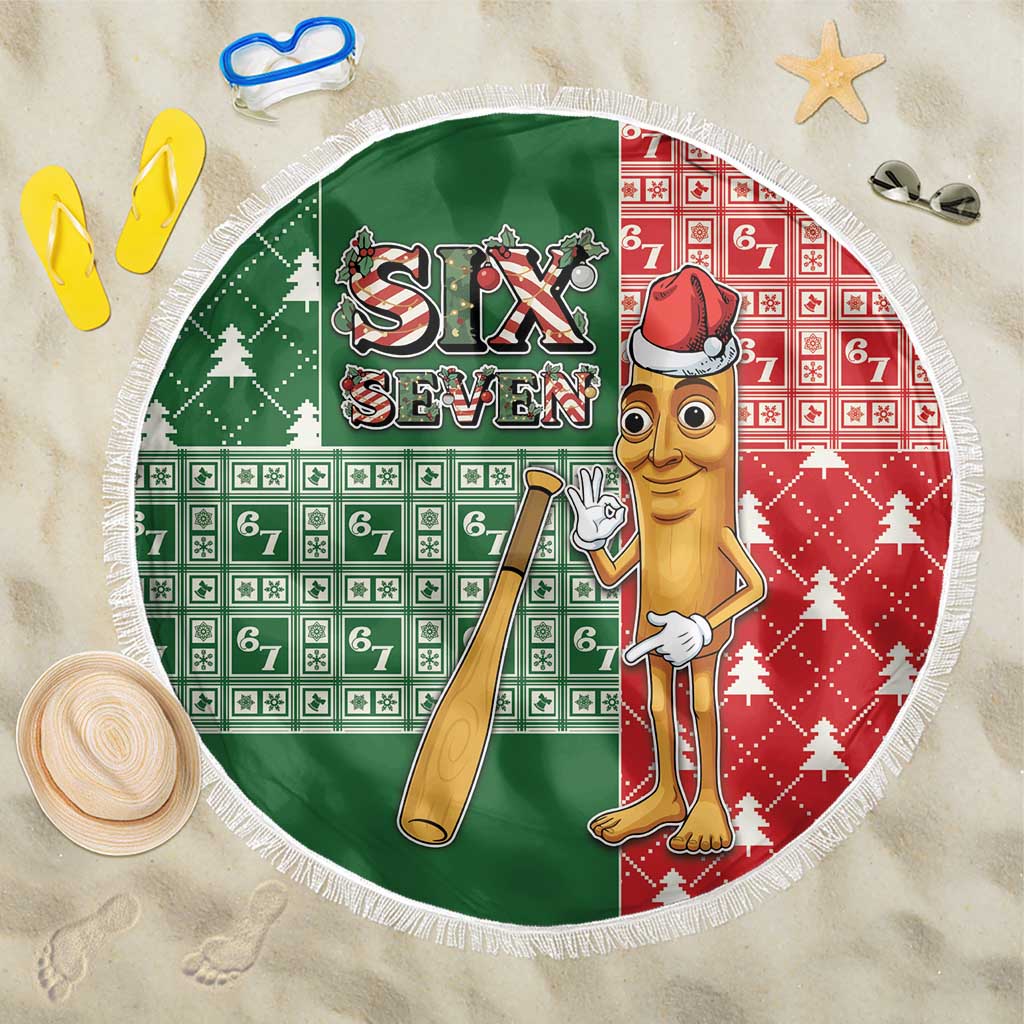 Six Seven Christmas Beach Blanket Funny Tung Tung Tung Sahur - Wonder Print Shop
