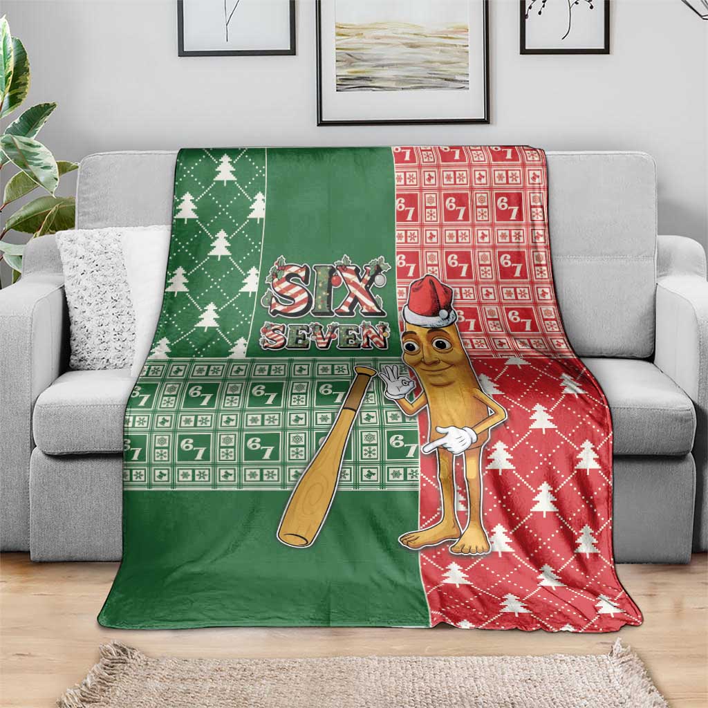 Six Seven Christmas Blanket Funny Tung Tung Tung Sahur - Wonder Print Shop