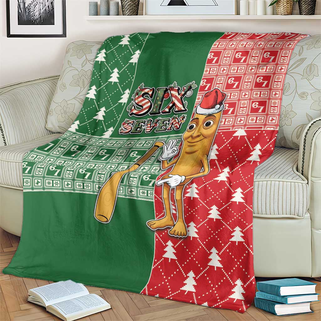 Six Seven Christmas Blanket Funny Tung Tung Tung Sahur - Wonder Print Shop