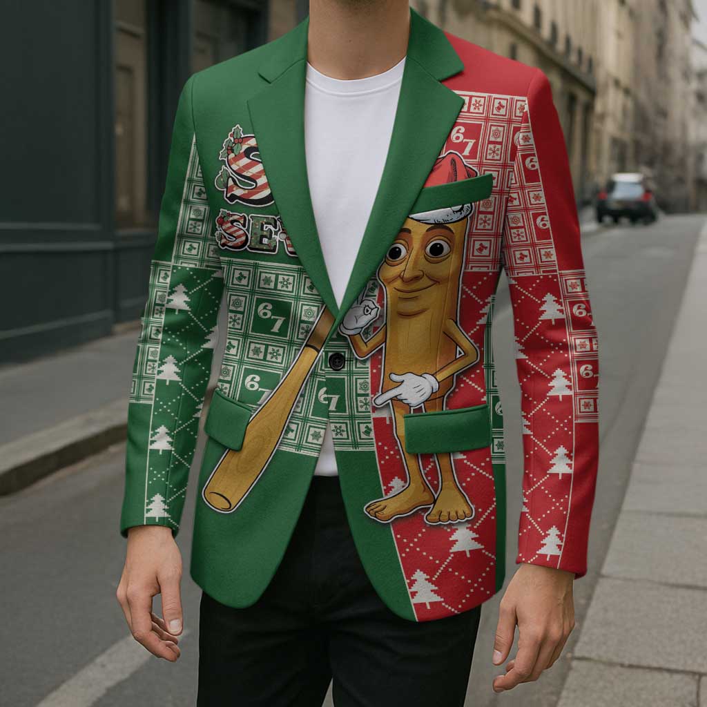 Six Seven Christmas Blazer Funny Tung Tung Tung Sahur - Wonder Print Shop