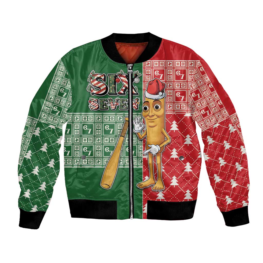 Six Seven Christmas Bomber Jacket Funny Tung Tung Tung Sahur - Wonder Print Shop