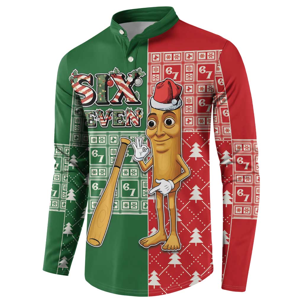 Six Seven Christmas Button Sweatshirt Funny Tung Tung Tung Sahur - Wonder Print Shop