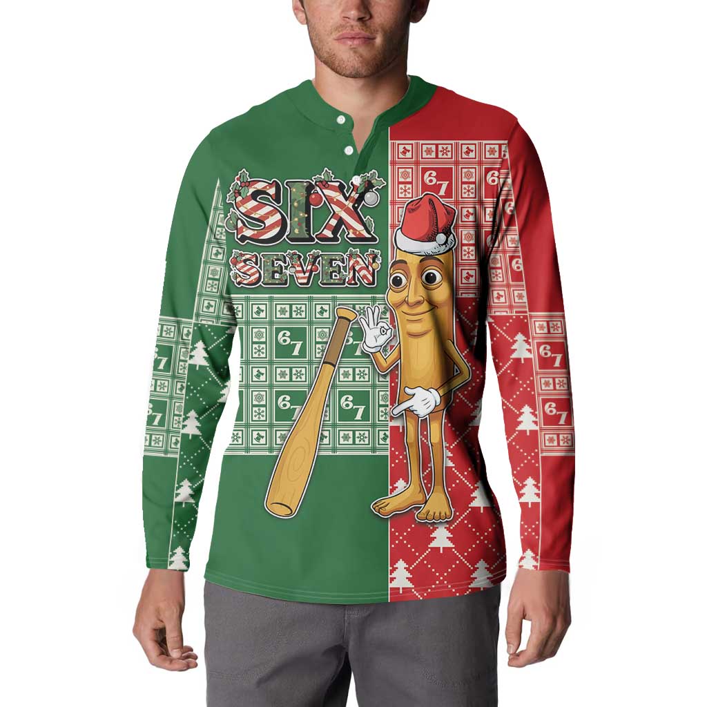 Six Seven Christmas Button Sweatshirt Funny Tung Tung Tung Sahur - Wonder Print Shop