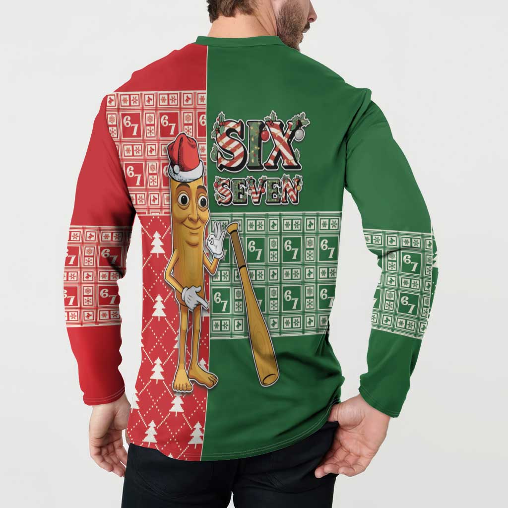 Six Seven Christmas Button Sweatshirt Funny Tung Tung Tung Sahur - Wonder Print Shop