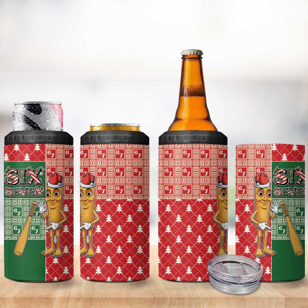 Six Seven Christmas 4 in 1 Can Cooler Tumbler Funny Tung Tung Tung Sahur - Wonder Print Shop