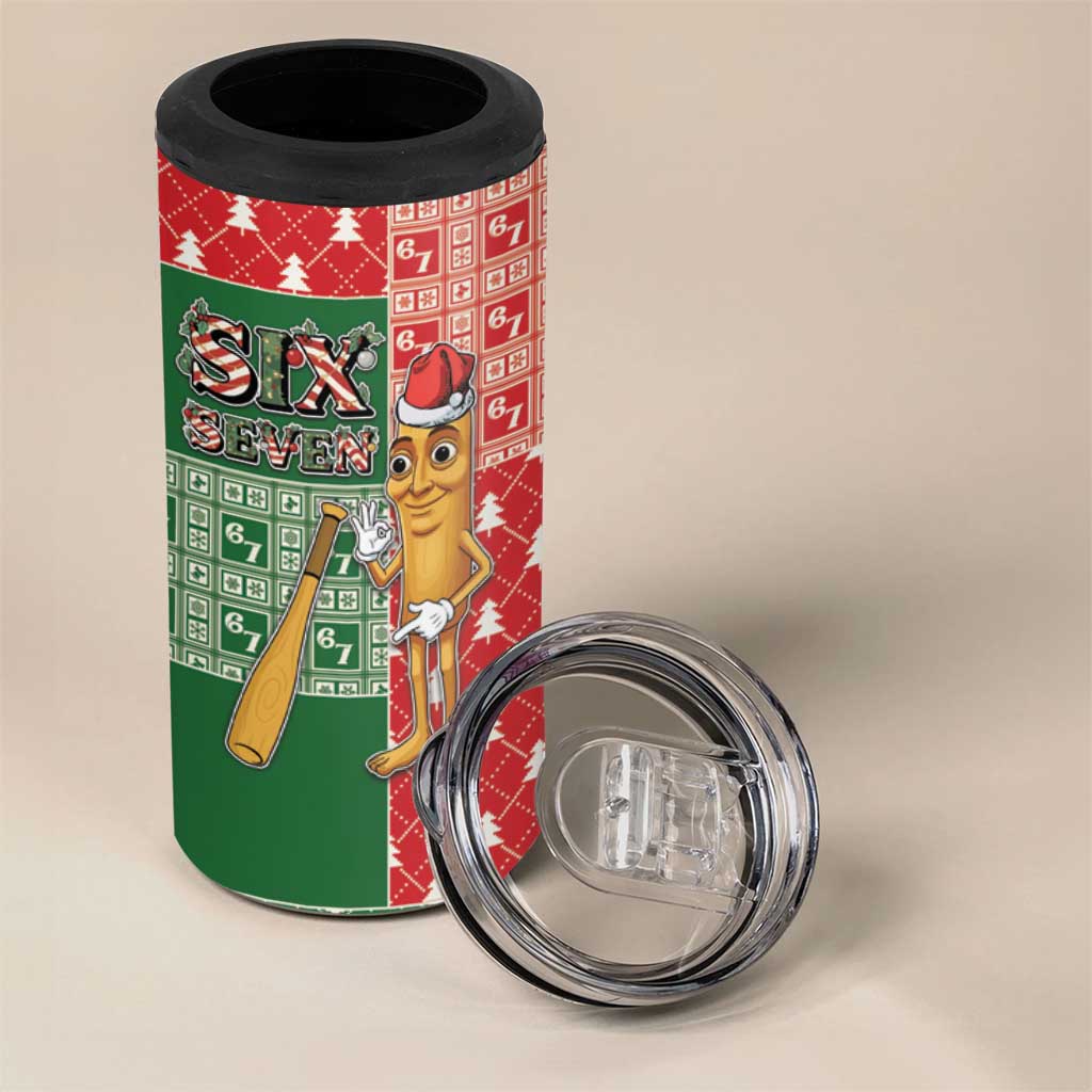 Six Seven Christmas 4 in 1 Can Cooler Tumbler Funny Tung Tung Tung Sahur - Wonder Print Shop