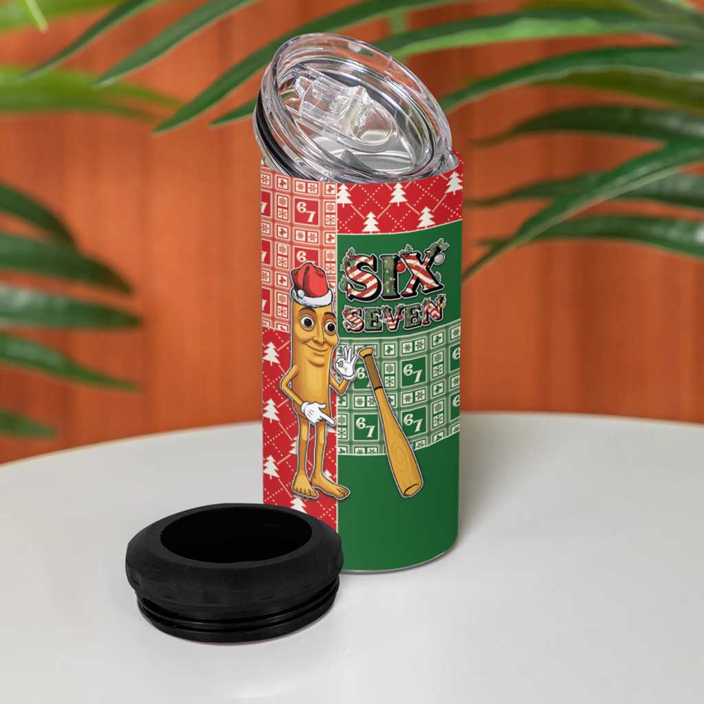 Six Seven Christmas 4 in 1 Can Cooler Tumbler Funny Tung Tung Tung Sahur - Wonder Print Shop