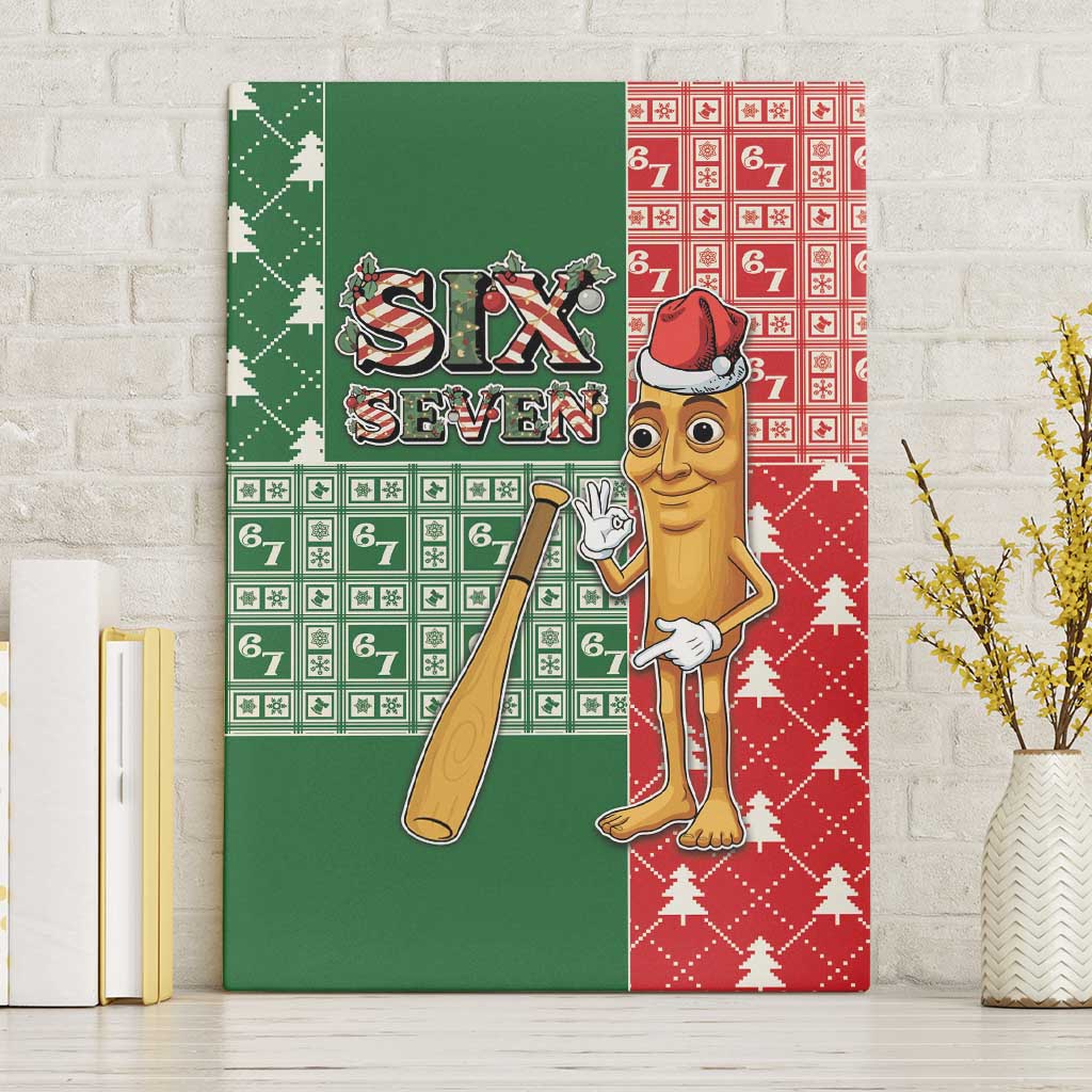 Six Seven Christmas Canvas Wall Art Funny Tung Tung Tung Sahur - Wonder Print Shop