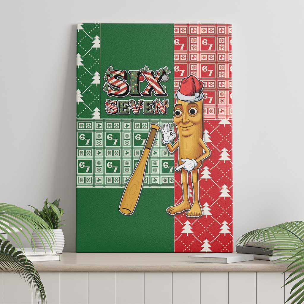 Six Seven Christmas Canvas Wall Art Funny Tung Tung Tung Sahur - Wonder Print Shop