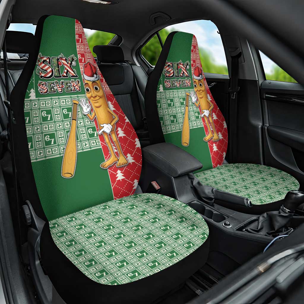 Six Seven Christmas Car Seat Cover Funny Tung Tung Tung Sahur - Wonder Print Shop