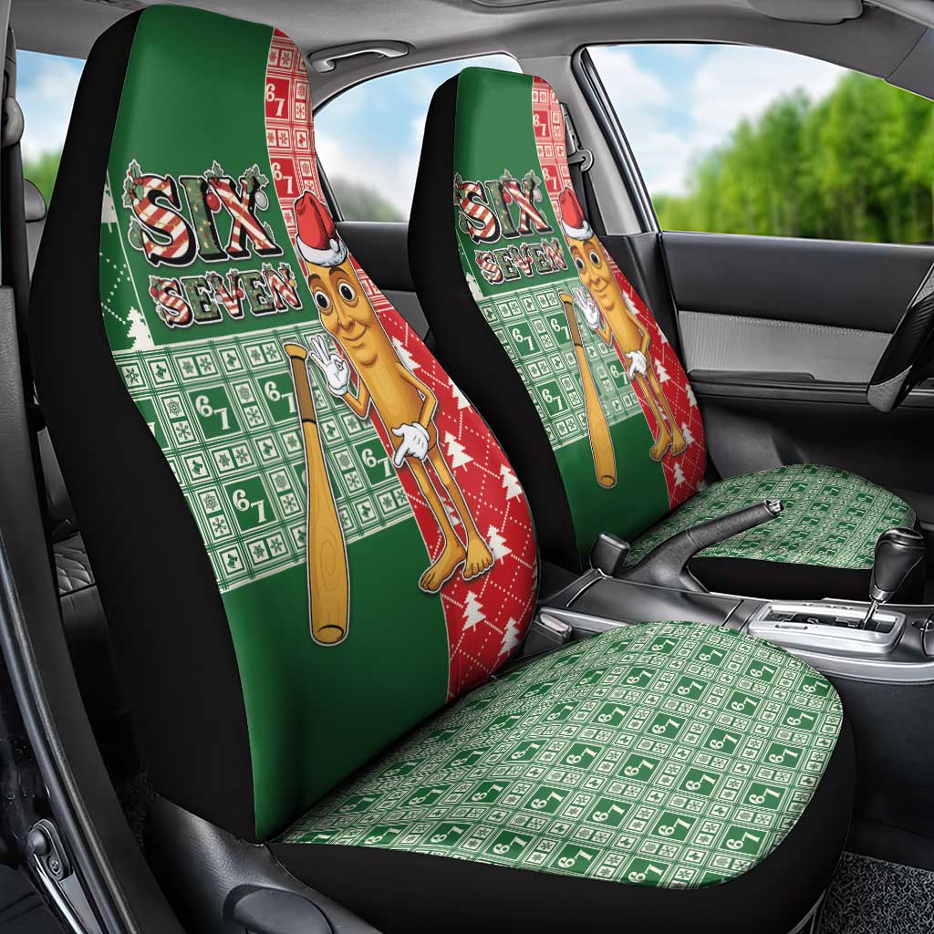 Six Seven Christmas Car Seat Cover Funny Tung Tung Tung Sahur - Wonder Print Shop