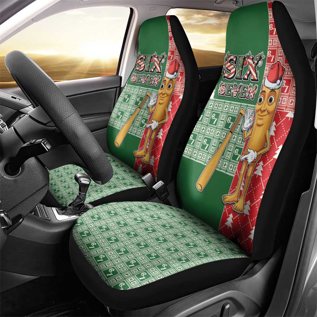 Six Seven Christmas Car Seat Cover Funny Tung Tung Tung Sahur - Wonder Print Shop