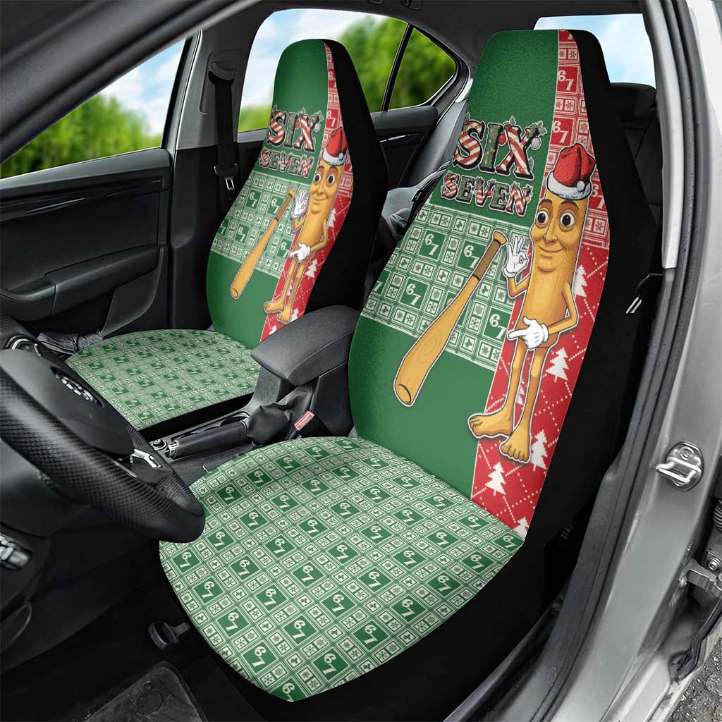 Six Seven Christmas Car Seat Cover Funny Tung Tung Tung Sahur - Wonder Print Shop