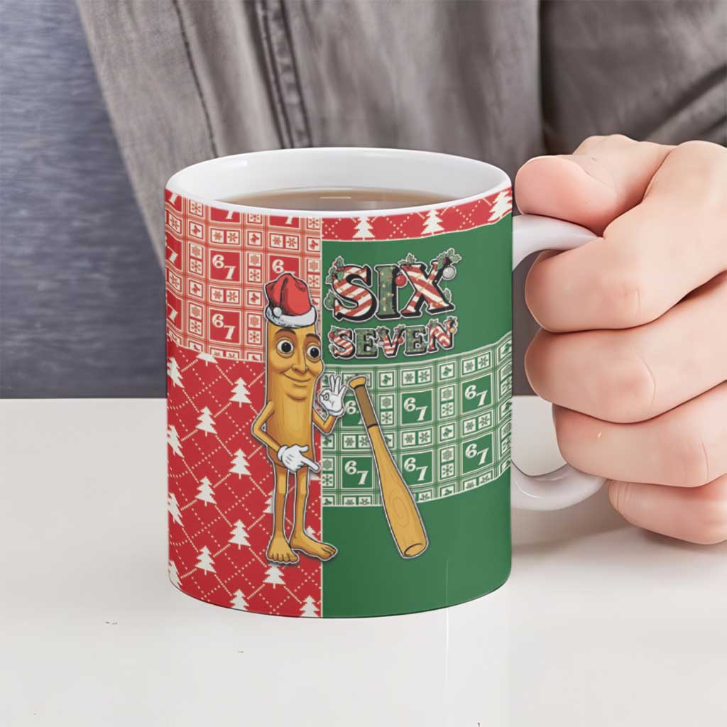 Six Seven Christmas Ceramic Mug Funny Tung Tung Tung Sahur - Wonder Print Shop